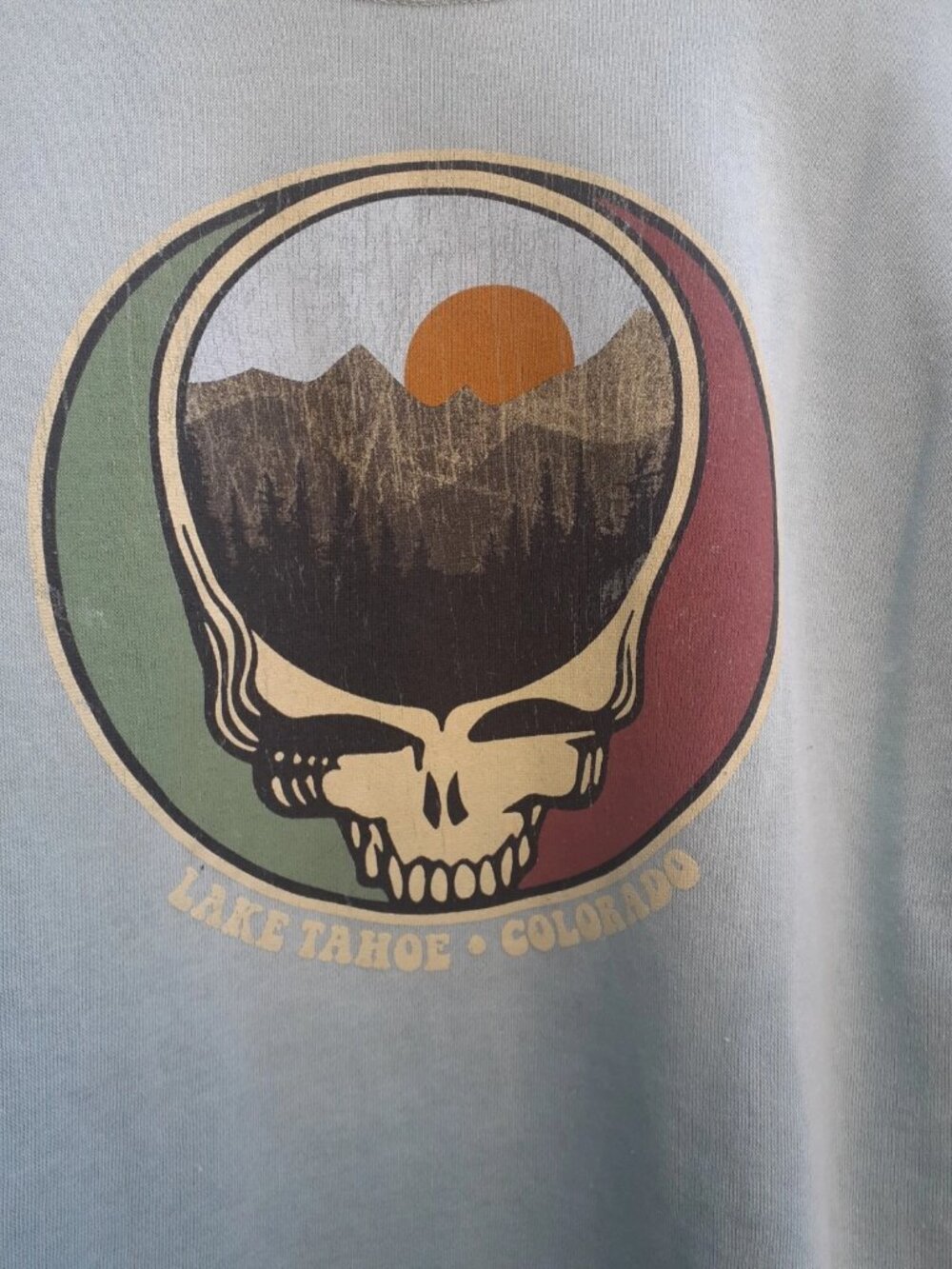 Grateful Dead Lake Tahoe Colorado S Sweatshirt Baby Blue Dead & Co Mountains S - Picture 6 of 10